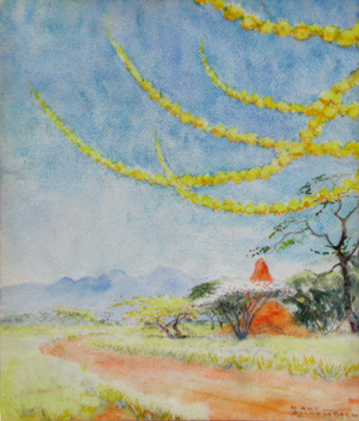 Bild Landschaft mit Blüten von Uli Aschenborn